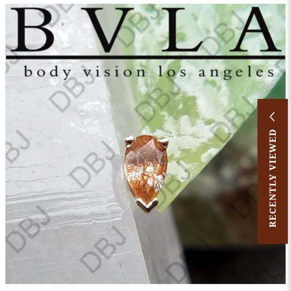 BVLA 14k Yellow Gold Rutilated Quartz Pear V Prong- Gently Used